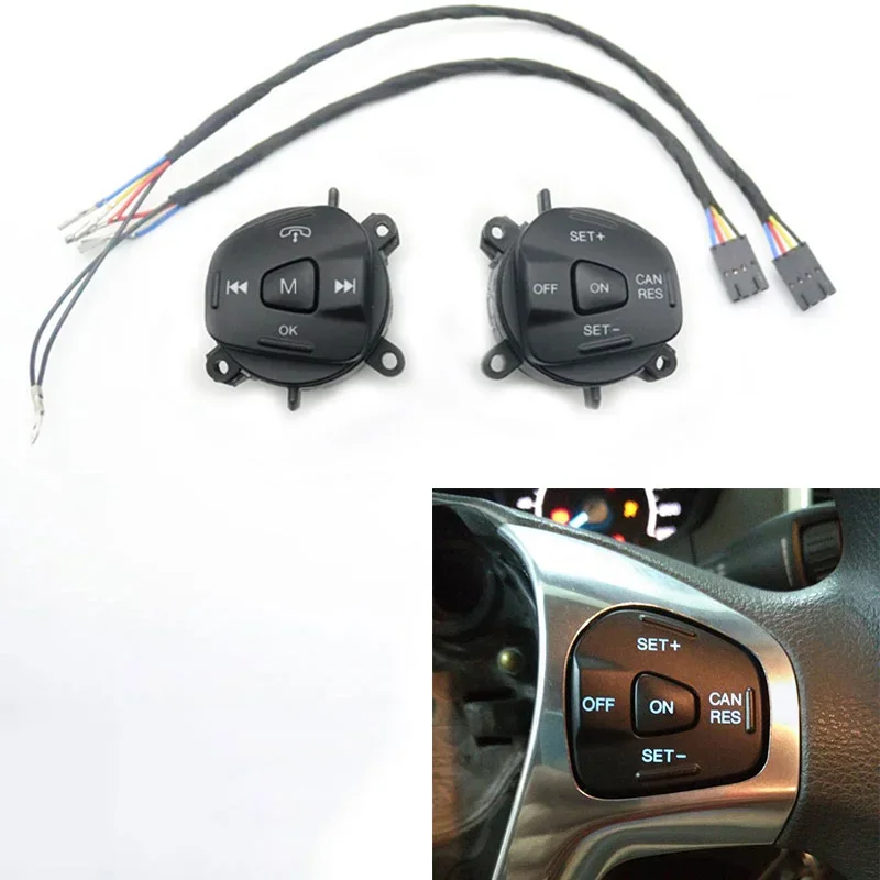 For Ford Fiesta Ecosport 2014 2015 Multifunction Steering Wheel Cruise Speed Control Button Switch Audio Volume