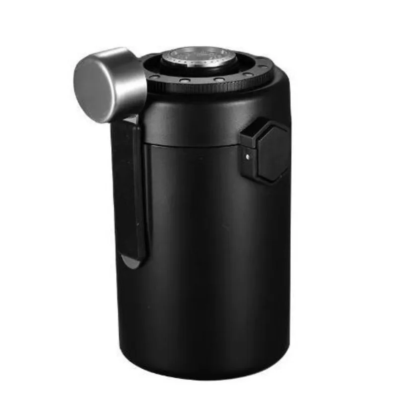 304 Stainless Steel Airtight Container for Coffee Powder, Vacuum One-way Exhaust Storage Jar with Humidity Monitor