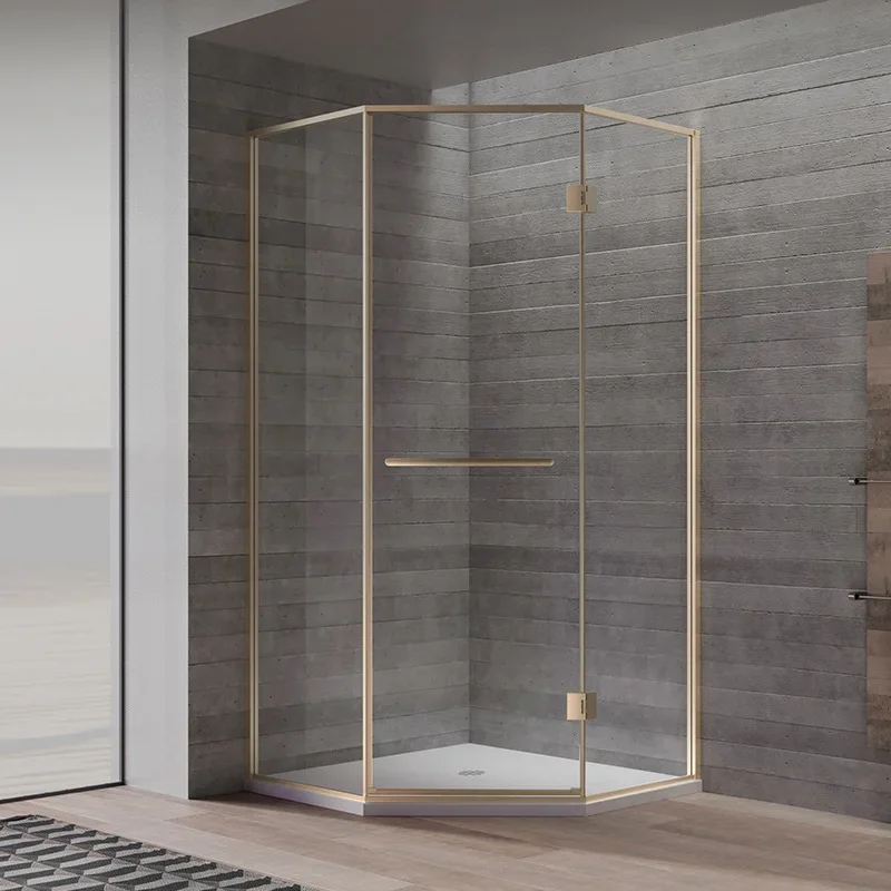 Very narrow frame double glass partition diamond shower room dry and wet separation