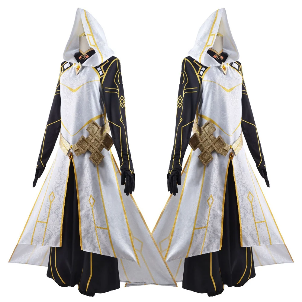 Costume de Cosplay ZhongLi Morax en Tissu Texturé, Tenue d'Halloween pour Homme et Femme