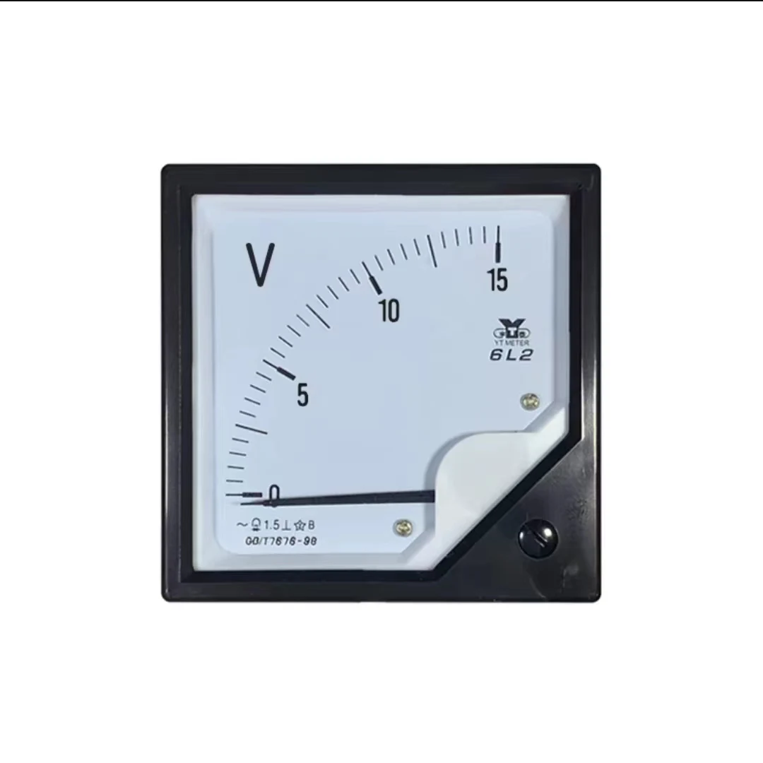 

6l2 AC voltmeter pointer type 100v 250v 300v 450v 500v 600v 750v 800v 1000v 1500v Installation size 80*80mm Opening size 76*76mm