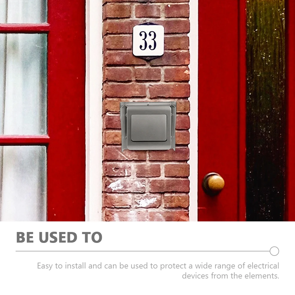 1pcs Waterproof Protective Cover 200mm Stainless Steel Splashproof Socket Covers Doorbell Rainproof Cover Outdoor Metal