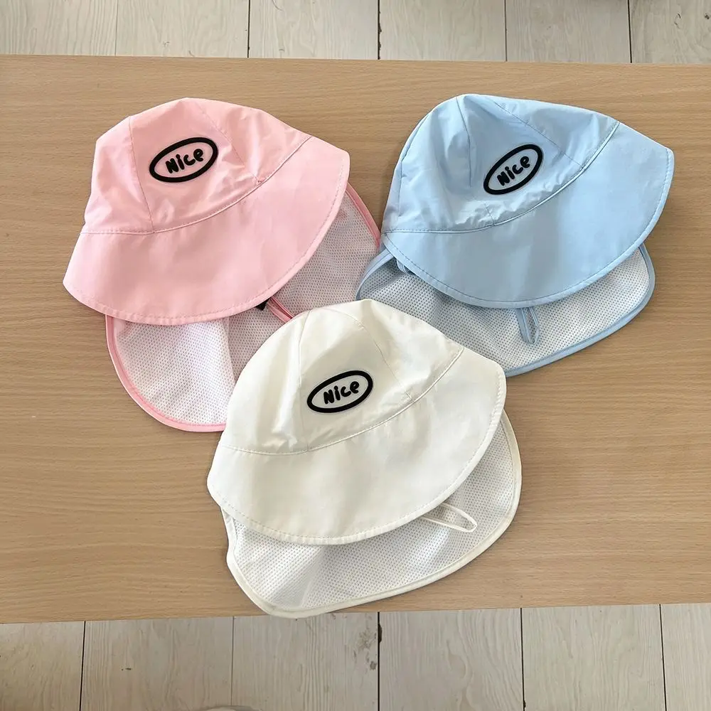 

Sweet Kids Shawl Sun Hat Breathable Quick Dry Baby Sun Protection Hat Cotton Fresh Color Children Fishmen Hat Spring Summer