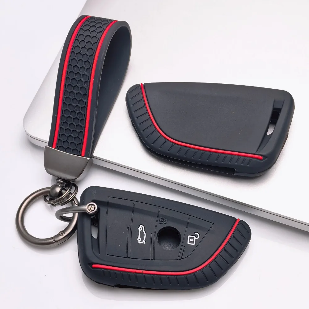 Silicone Key Case Cover for BMW F48 F46 F10 F20 F30 X1 X2 X3 X4 X5 X6 Z4 1 2 3 4 5 6 7 Serie 7 Wallet Remote Car Keychain Holder view 3