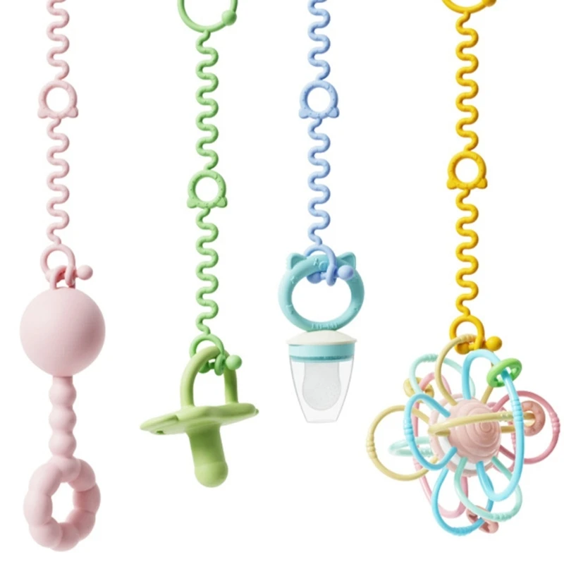 Silicone Baby Pacifier Chain, Lovely Designing Teething Toy Holder Rope Lanyard for Strollers and Bottles