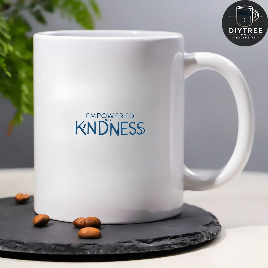 11oz Cup + Hand-painted EMPOWERED & KINDNESS Blue Letter + Kids & Family Office Cup Christmas Gift Box