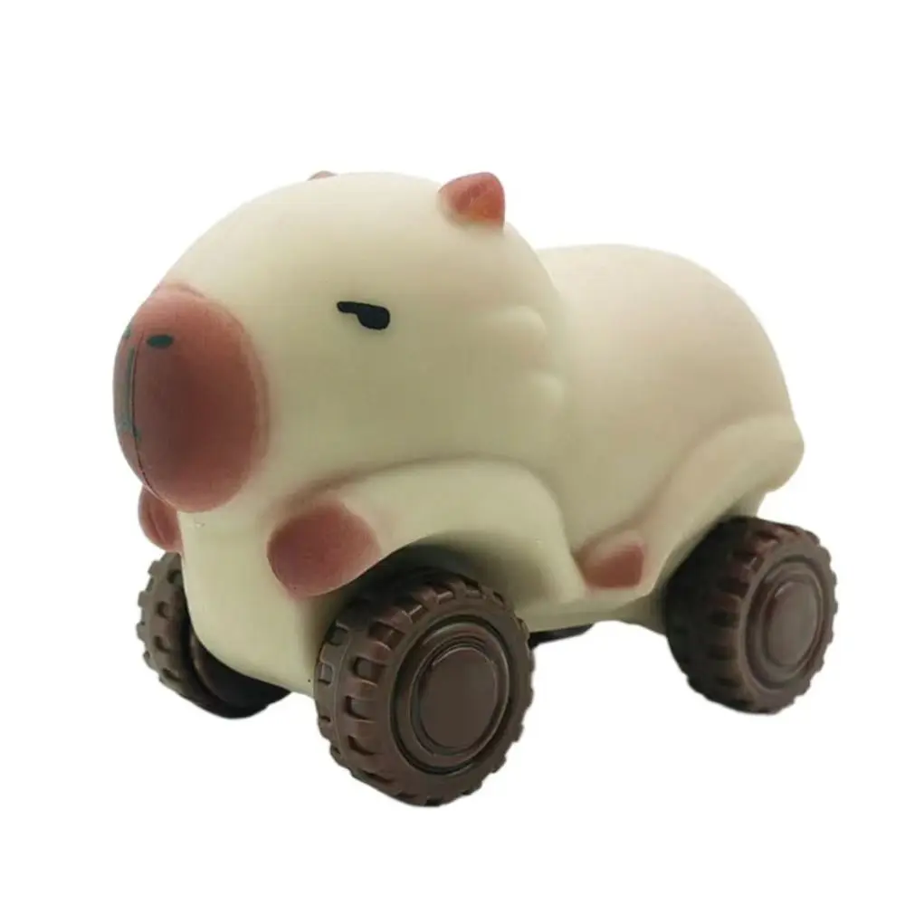 Rekbaar Auto Capybara Knijpspeeltje Hoge Elasticiteit met Wiel Capybara Fidget Speelgoed Zacht Kneden Schattig Knijpspeeltje