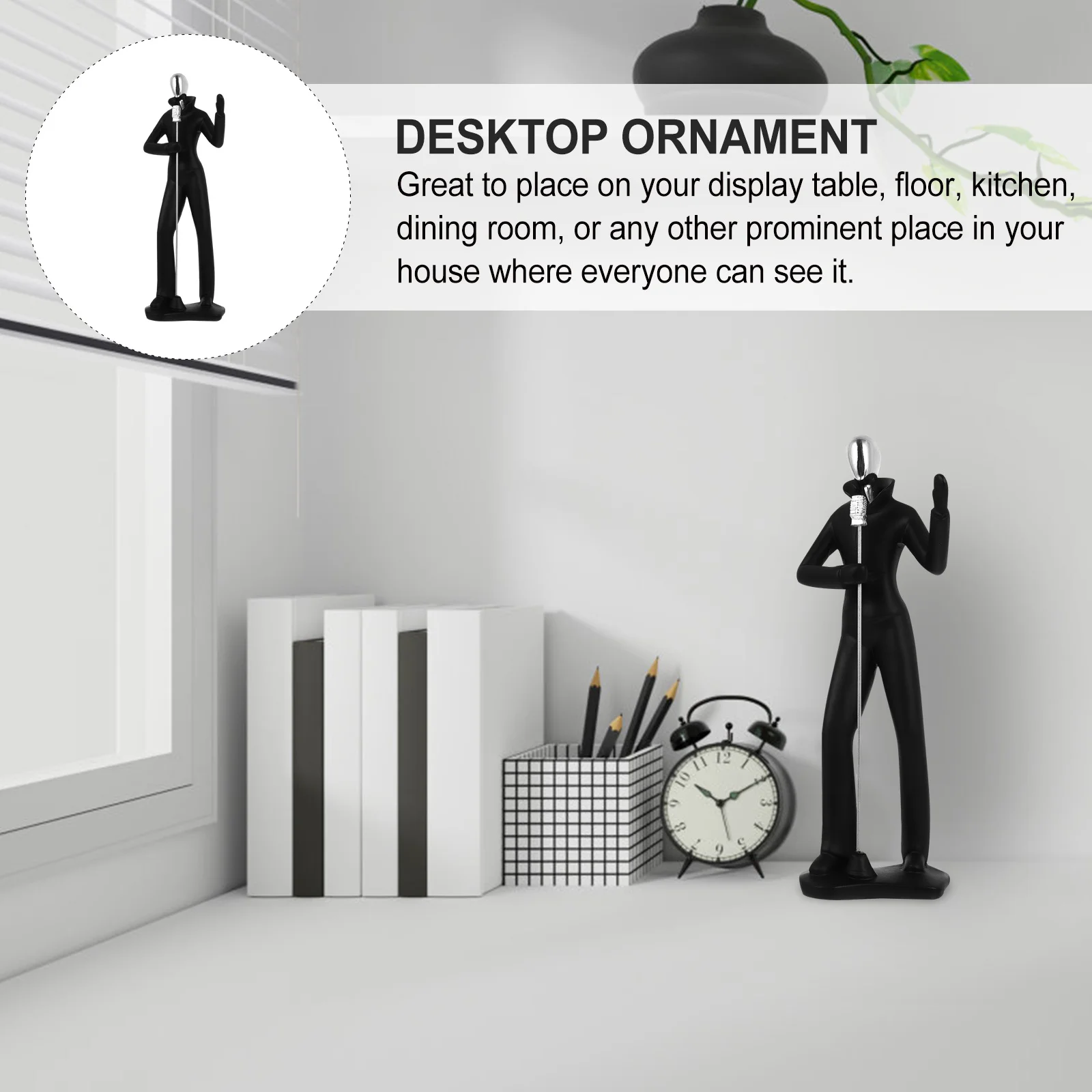 

1Pcs Music Character Resin Ornament Modern Sculpture for Home Office Desktop Decorative Art Piece Inspirational Interior Garden