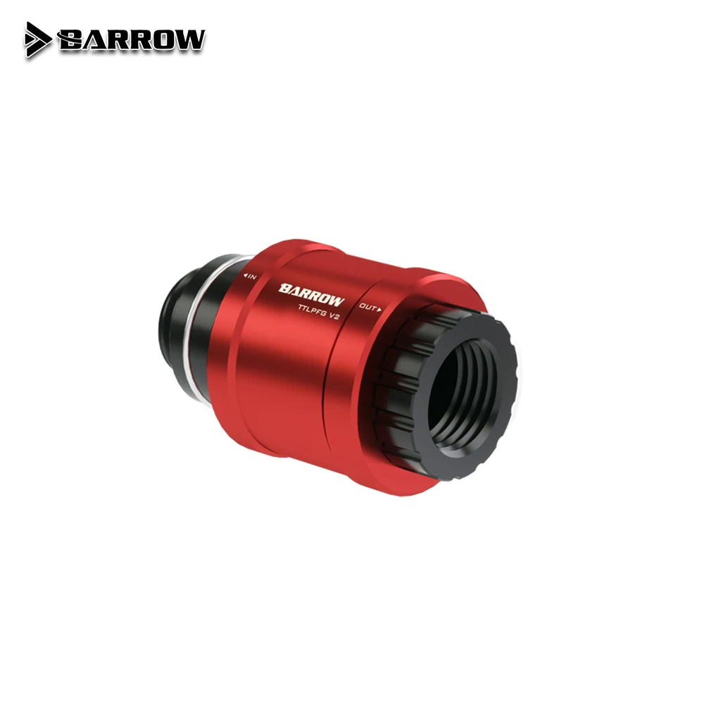 Barrow Water Valve Switch Plug TTLPFG V2 Male To Femal G1/4 Flat Hand Push Type Metal Valve PC Gaming Liquid Cooling System