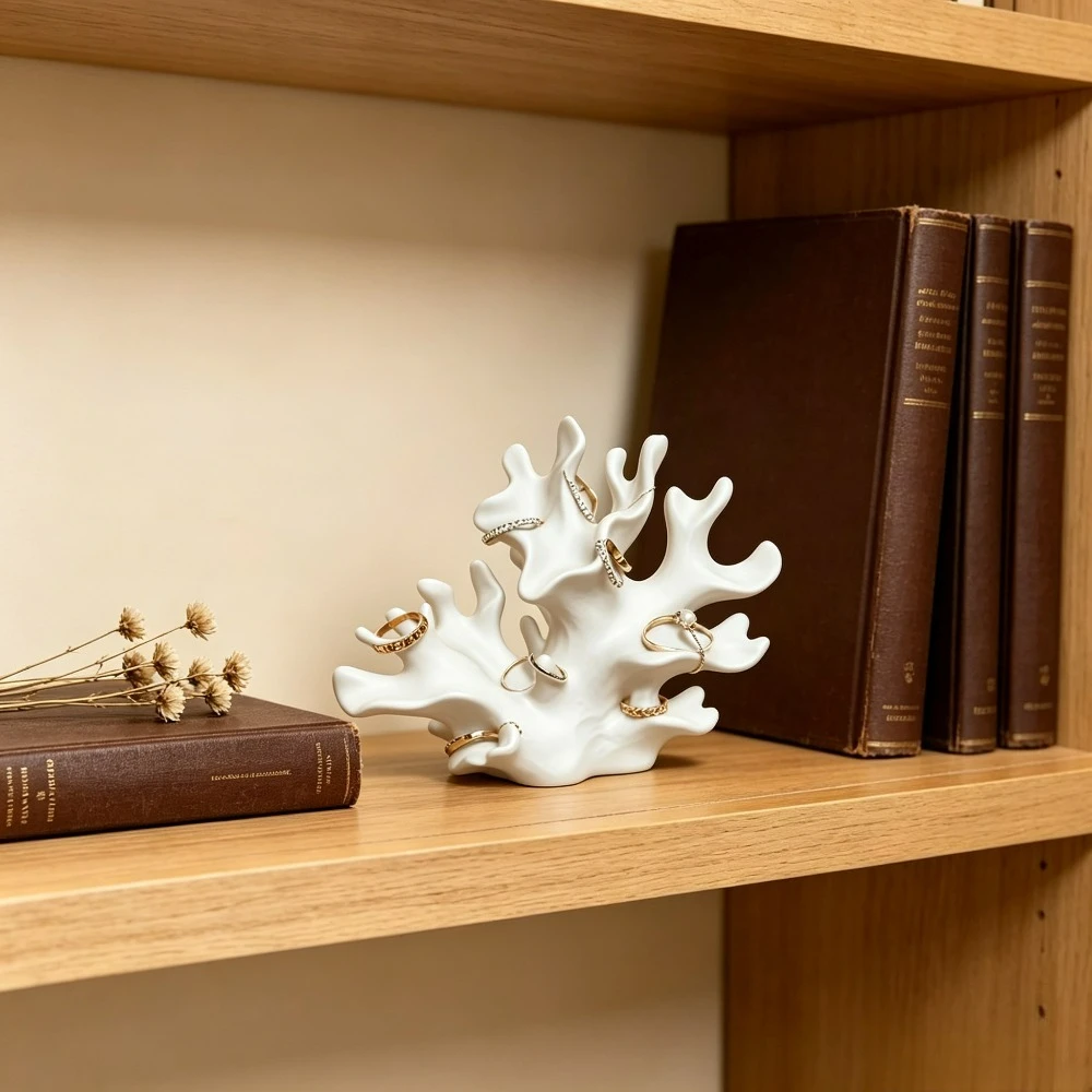 Nordic Coral Tree Jewelry Organizer Ring Earring Necklace Holder Display Stand Storage Rack 3D Printed Dresser Tabletop Decor