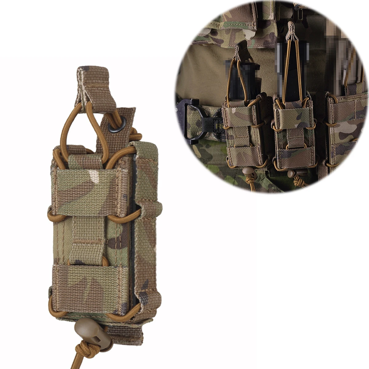 

Tactical 9mm Magazine Bag, Quick Release MOLLE Single Link Airsoft Magazine Bag, Suitable for Paintball Shooting, Hunting