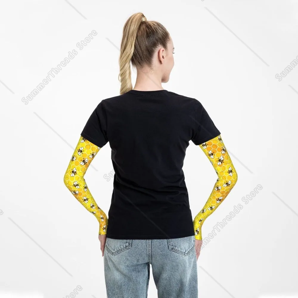 Manicotti per api a nido d'ape Protezione solare Manicotti rinfrescanti a prova di spine Copri bracci per sport da giardino