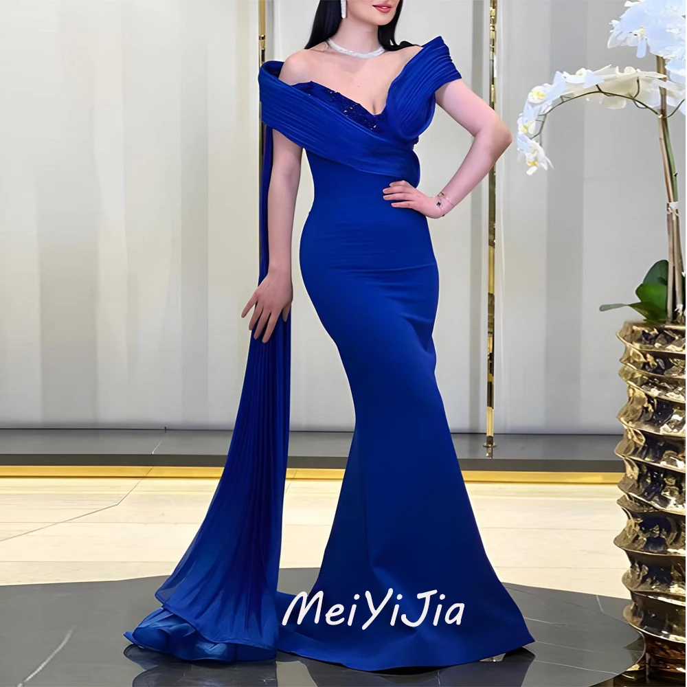 Meiyijia  Evening Dress Zipper up Simple Crepe Mermaid Strapless Saudi  Arabia  Sexy Evening Birthday Club Outfits Summer 2024