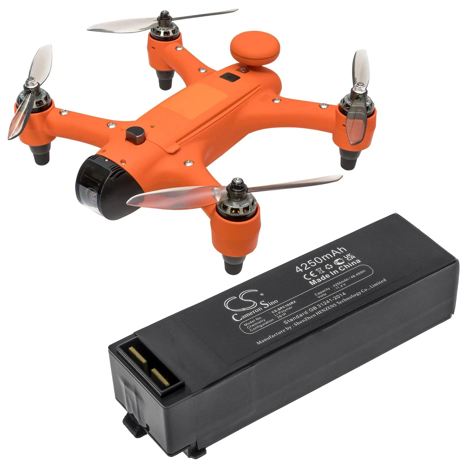 Replacement 11.4V 425mAh Drones Battery CDC01 0004 For Swellpro Spry Spry+ Spry +