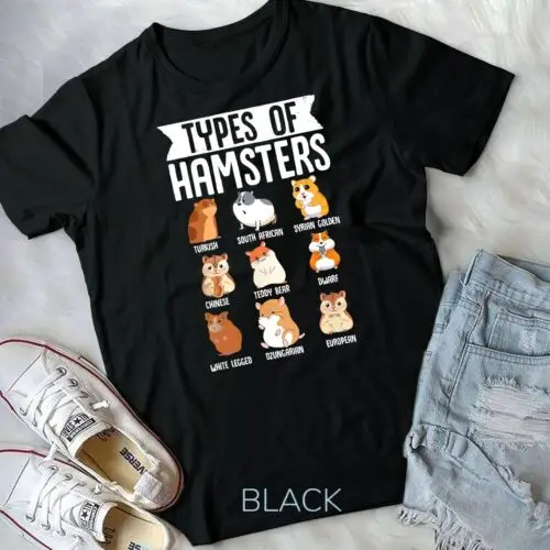 Types Of Hamsters Cute Syrian Breed Funny Rodents Unisex T-shirt