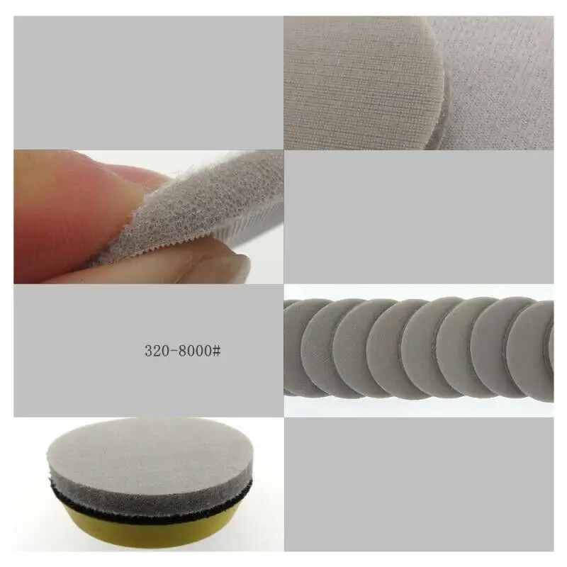 2 인치 50mm/3Inch 75mm 후크 및 루프 폼 샌딩 디스크 스폰지 샌드페이퍼 폴리싱 패드 모든 그릿 320-8000 자동차 용 알루미늄 산화물