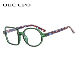 OEC CPO Square Glasses Women Men Fashion Clear Glasses Optical Eyeglasses Frame Personality Round Transparent Lens Spectacle