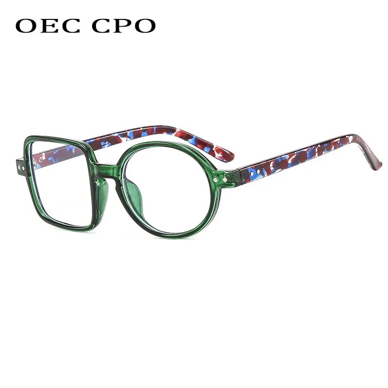 OEC CPO kwadratowe okulary kobiety mężczyźni moda przezroczyste okulary oprawki do okularów korekcyjnych osobowość okrągłe przezroczyste soczewki spektakl