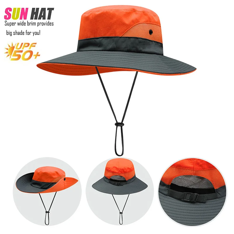 Sun Hats for Women Summer Hat Wide Brim UV UPF Protection Ponytail Fisherman Hat Outdoor Hunting Fishing Cap for Female 2023