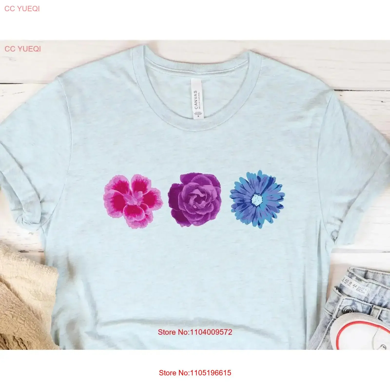 Bisexual Flowers T Shirt Floral Bi Flag Boho Bisexuality Pastel Subtle Pride Month March LGBT Gender Neutral Spring LGBTQ