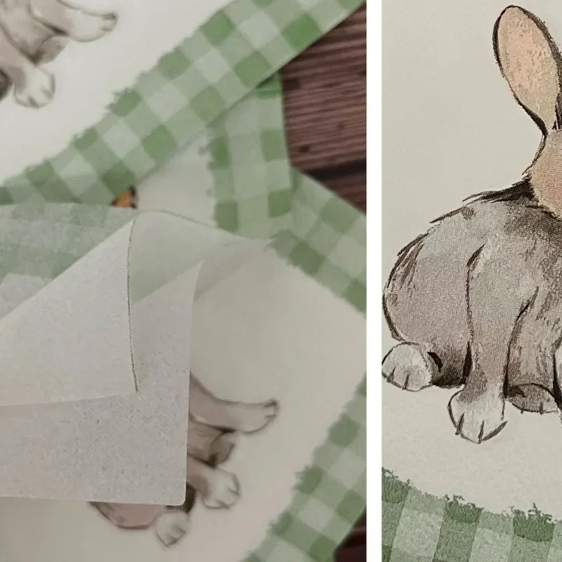 20pcs/Pac 3-Ply 25*25cm Easter Bunny Printed Party Napkins Green Plaid Handmade Butterfly Bone Bart Paper Placemats