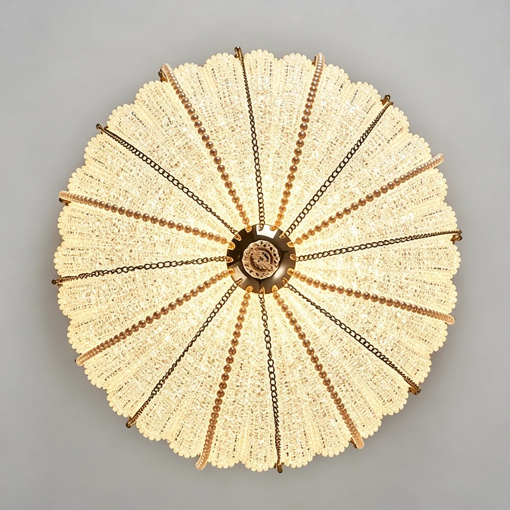Crystal Sand Texture Acrylic Ceiling Lamps Pumpkin Light Fixture Living Room Decor Bedroom Indoor Lighting Study Illumination