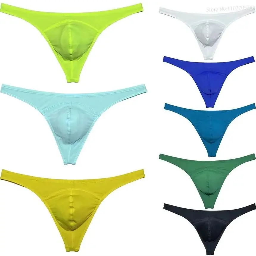 

Men's Bikini Thong Underwear Swim Briefs Comfortable Elastic Smooth Swimwear G-string for Man Beach Trunks Ultrathin Sexy Solid