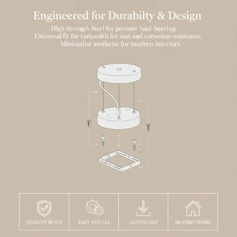 Ceiling Rose with Steel Wire Lamp Base Stable Load-bearing Ceiling Canopy Fittings for Apartment Lighting Renovation