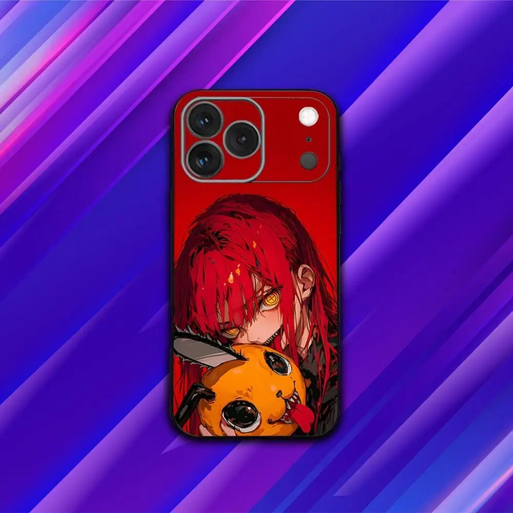 حافظة هاتف M-MakimaS أنيمي لهاتف آيفون 17,16,15,14,13,12,11,Pro,Max,Plus,X,XS,SE4,E,Mini,Soft Black Case