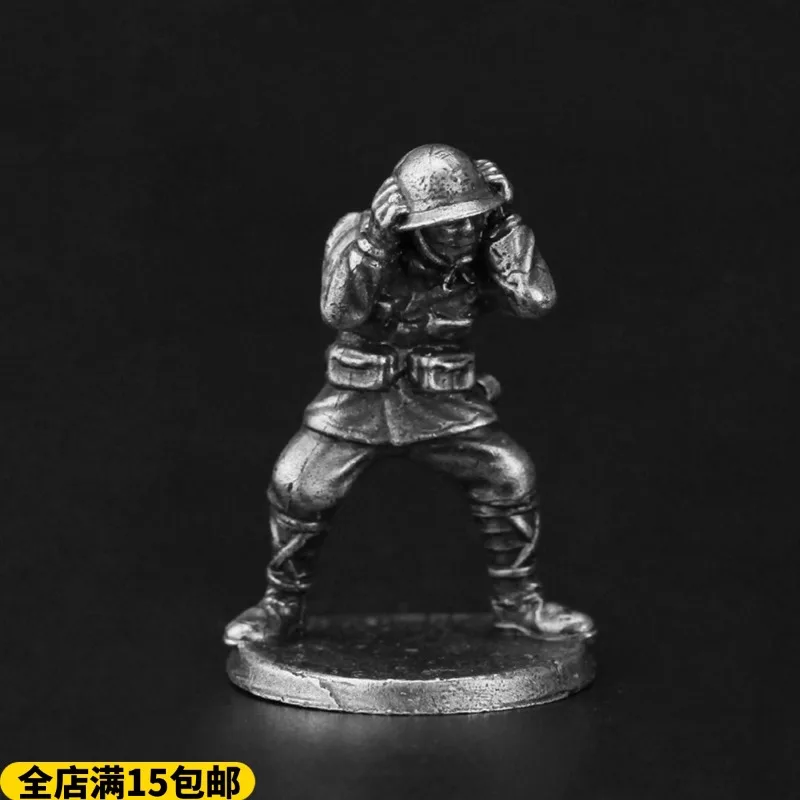 Metal Military Warfare Army Soldier Finished Goods Model Toys Board Game Piece Action Figures Static Ornament Accessories Crafts