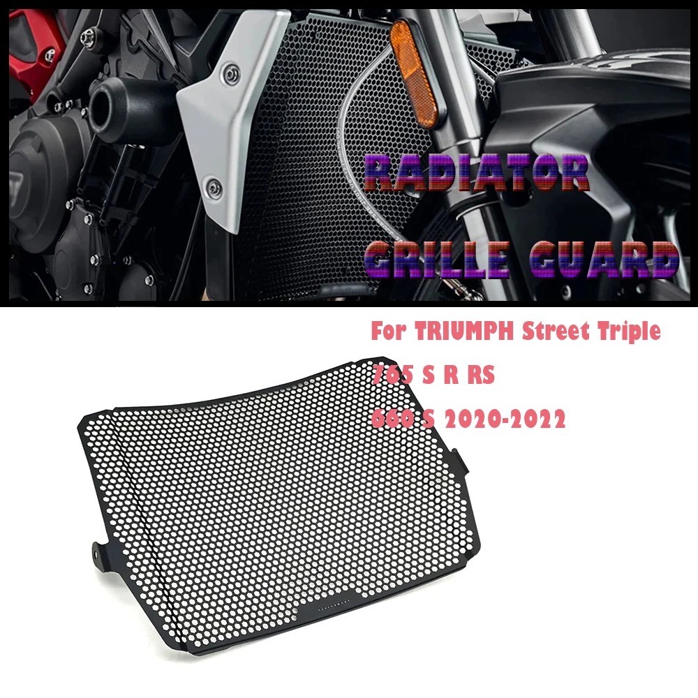 

For TRIUMPH Street Triple 765 S R RS / 660 S 2020-2022 Black Motorcycle Radiator Water Cooler Grille Guard Cover Protector