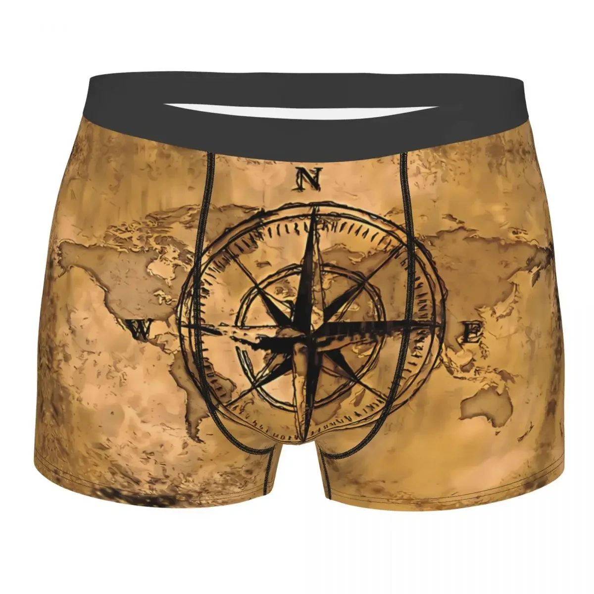 Destinations Men Boxer Briefs Underpants Ocean Compass Highly Breathable High Quality Gift Idea