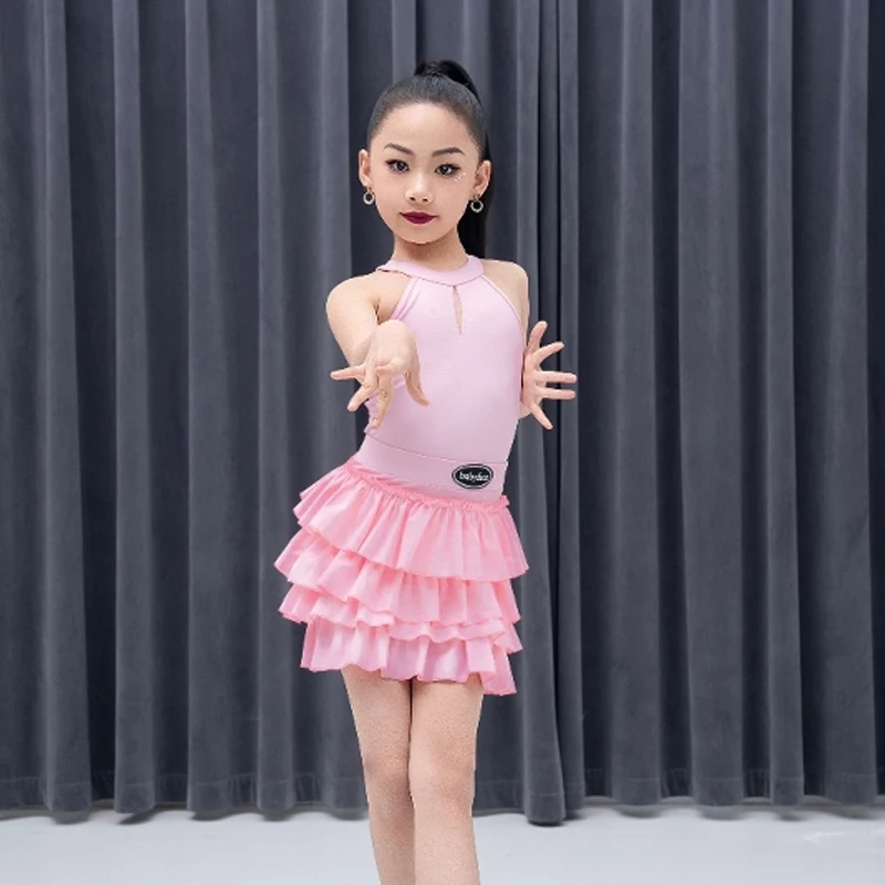 2025 verão meninas vestido de dança latina crianças desempenho vestidos de dança criança chacha samba salsa trajes de dança latina dw10682