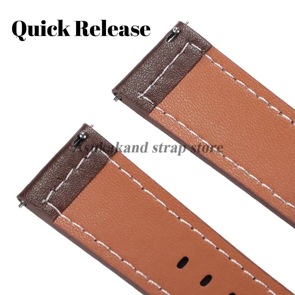 Коричневый кожаный ремешок для часов 20 мм 22 мм для Seiko для Omega, универсальный женский и мужской быстросъемный браслет из воловьей кожи