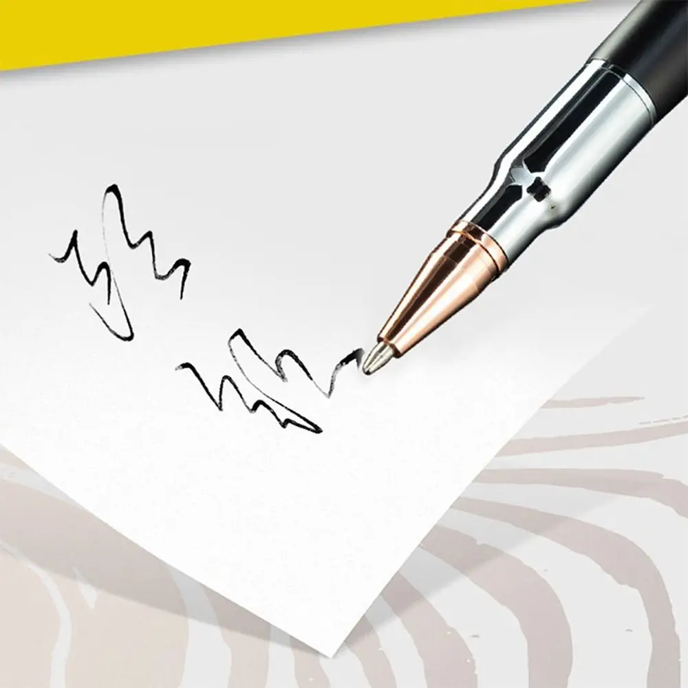 

High Quality 1.0mm Black Ink Ballpoint Pen Press Type Writing Tool Gel Pen Metal Neutral Pen Gift