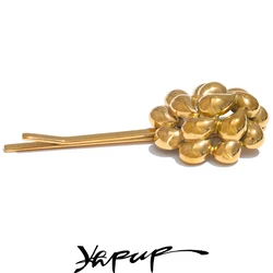 Yhpup Stainless Steel Gold Hair Clip Accessories Waterproof 18K PVD Plated Trendy Jewelry