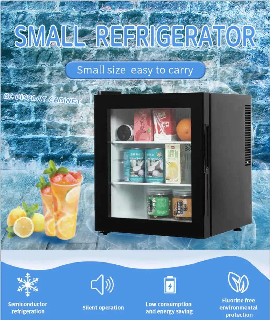 ثلاجة صغيرة محمولة تبريد طاقة تلقائية ثلاجة صغيرة لتخزين المشروبات 40 لتر ثلاجة مشروبات باردة