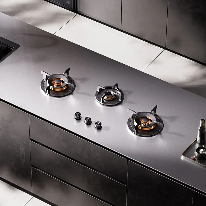 Recessed Embedded 4‑Burner Rock Plate Gas Hob, Concealed Hidden Gas Cooking Stove For Home Kitchen