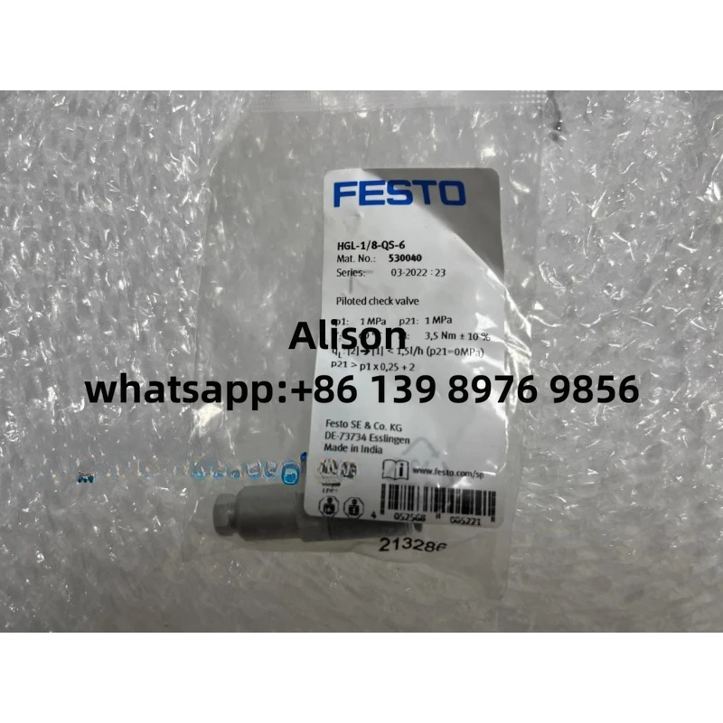 

FESTO 530040 HGL-1/8-QS-6