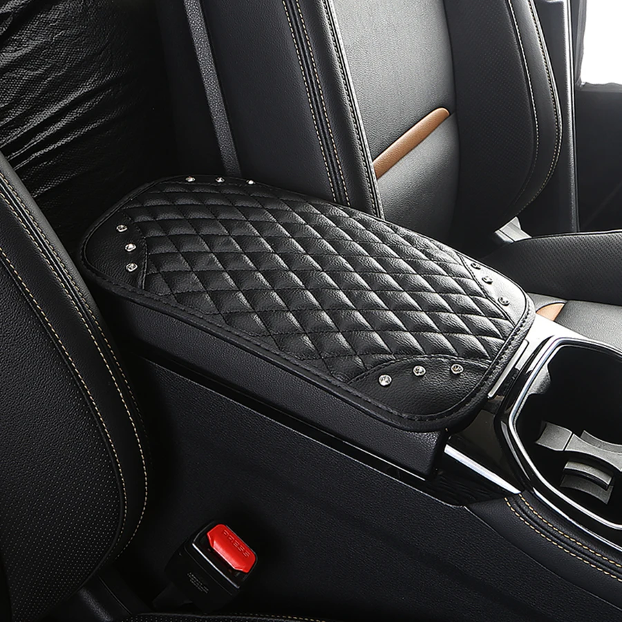 Car Armrest Box Mat Car Center Armrest Box Protective Cover Universal Women's Leather Elbow Comfort Cushion