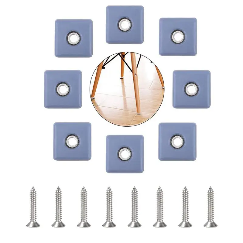 AT02-32Pcs Furniture Sliders 40Mm Furniture Leg Protectors With Screws Square Chair Leg Protectors Furniture Glide Pads