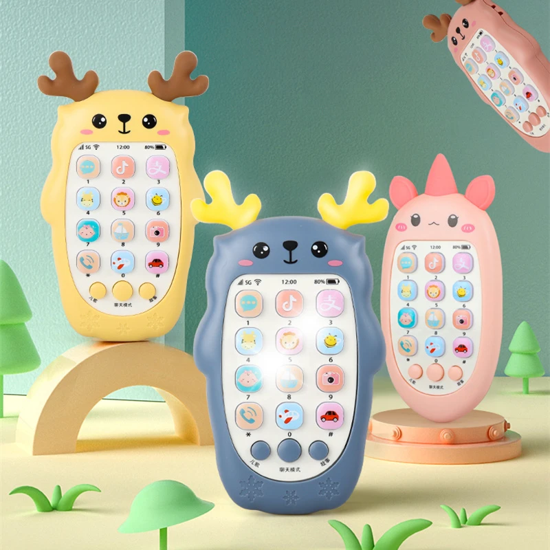 Baby Phone Toys Bilingual Telephone Teether Music Voice Toy Early Educational Learning Machine Electronic Children Gift Baby Toy