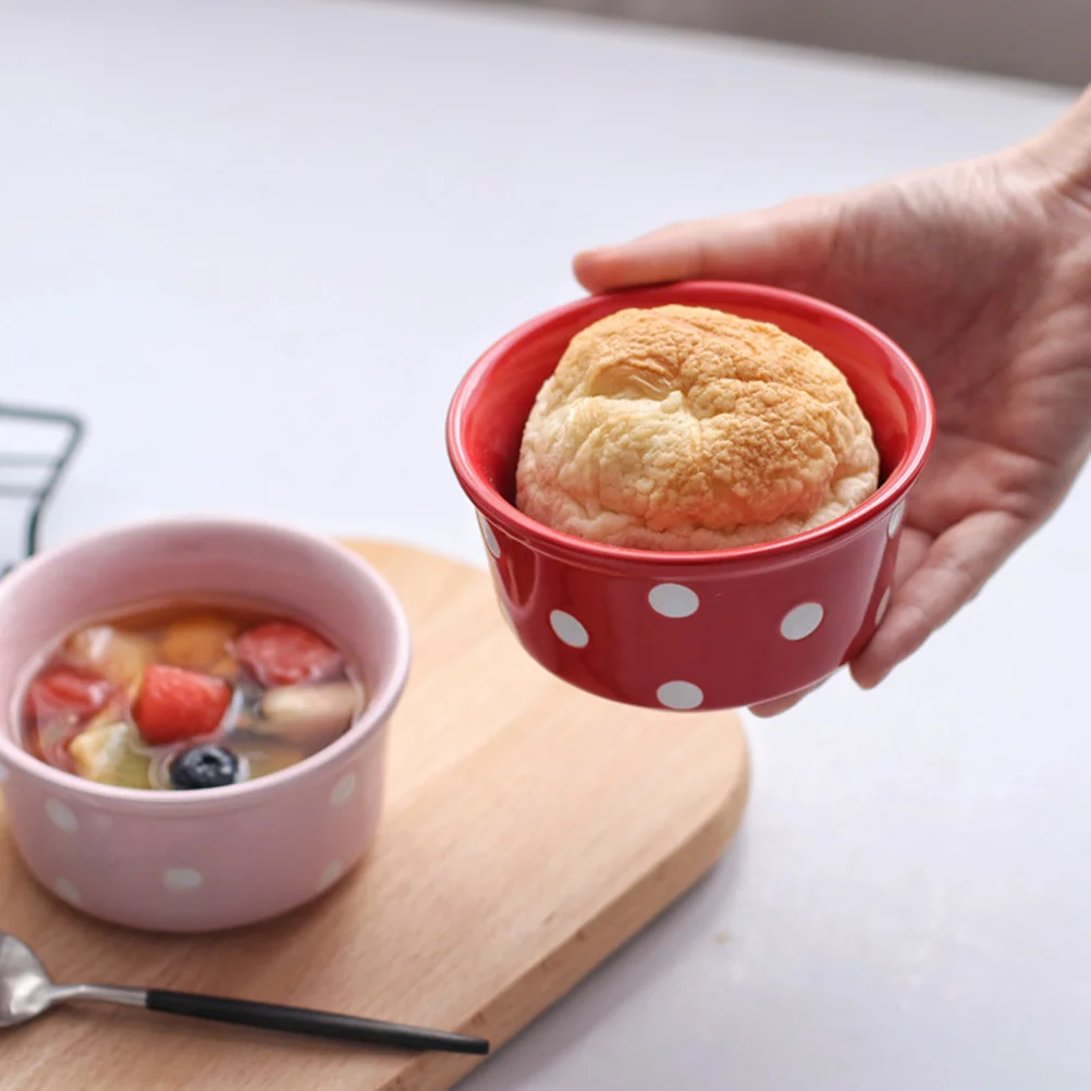 

4 Pcs Baking Cups Ramekins Pastry Cake Baked Pudding Bowls Reusable Dessert Mini Kitchen