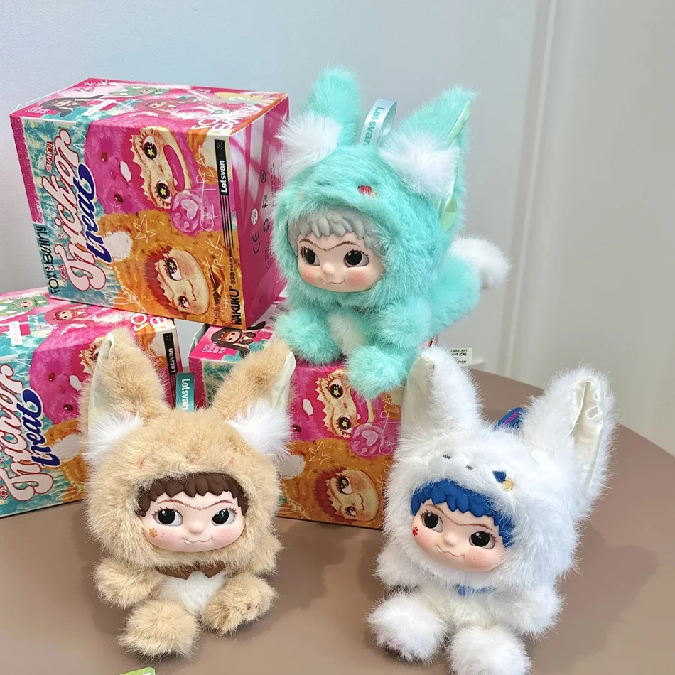 Wakuku Fox & Bunny Trickor Treat Series Blind Box KPendant Doll Kawaii Figura da collezione Doll Surprise Decore Figurine Regalo per bambini