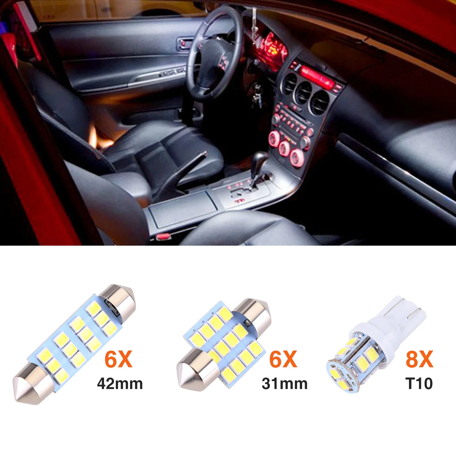 

20pcs Car Interior Reading Lights LED Compartment Lights Door Lights Instrument Lights Car Modification Accessories