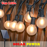 Solar Frosted G40 LED Globe String Lights IP44 Waterproof, Ideal for Wedding/Party/Cafe, Perfect for Garden/Patio Festive Decor