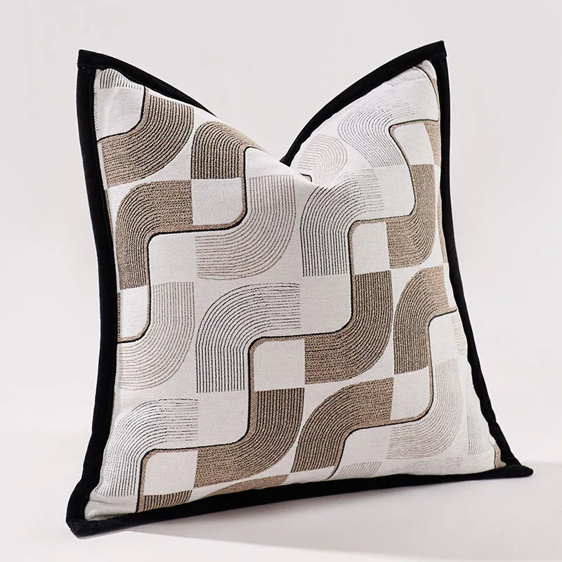 

Modern Advanced Cushion Cover Luxury Chenille Geometric Jacquard Pillow Covers Modern Soft Home Decor Pillow Case for Sofa