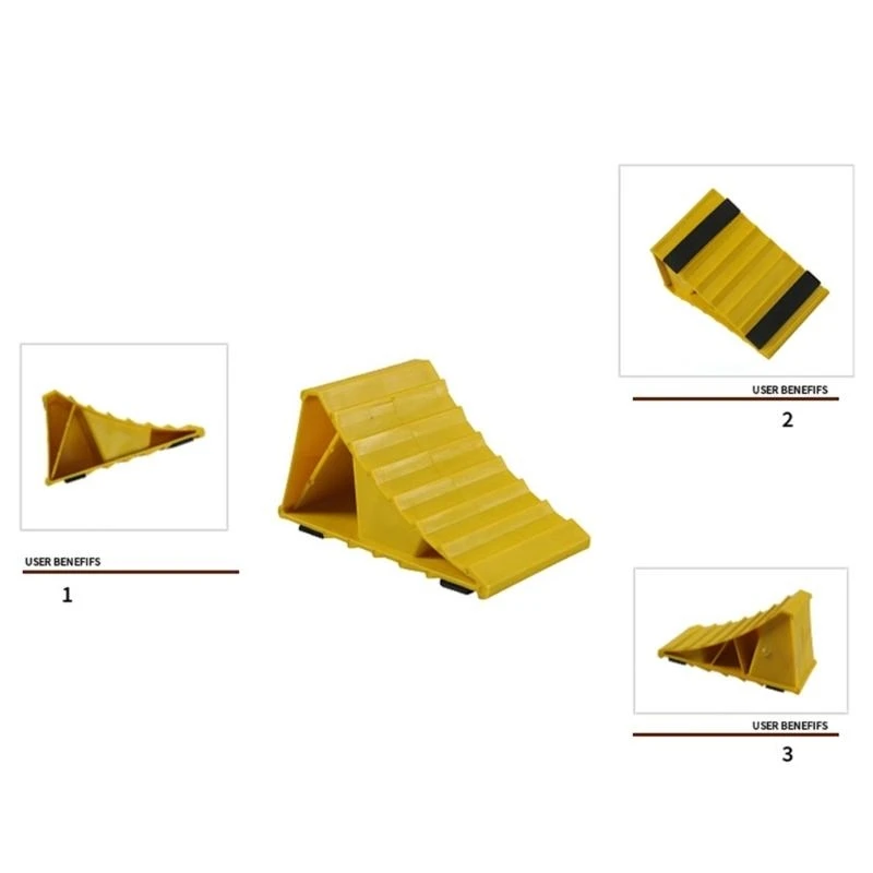  Trailer Wheel Chocks without Rope for Trailer Travel Campers Antislip Block Tyre Slip Stopper Wheel Alignment Block