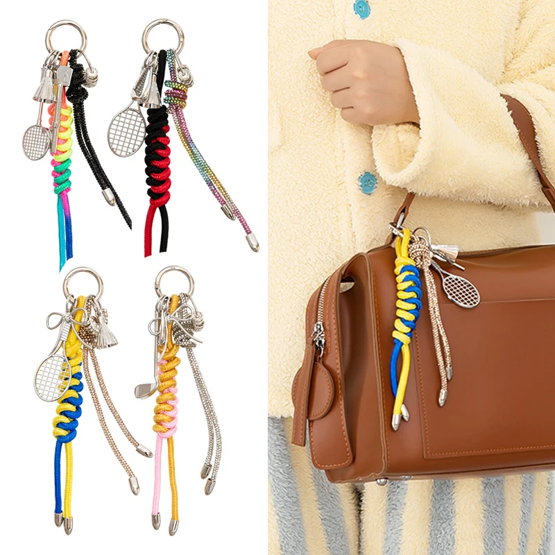 Phone Strap Colorful Handwoven Rope Keychain for Women Sophisticated Braided Lanyard Bags Pendant Ornament Bag Accessories