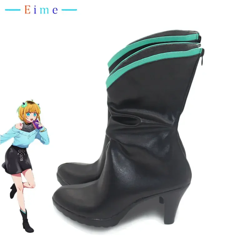 Anime oshi no ko mem-cho cosplay sapatos botas de carnaval de halloween sapatos pu adereços cosplay feitos sob encomenda